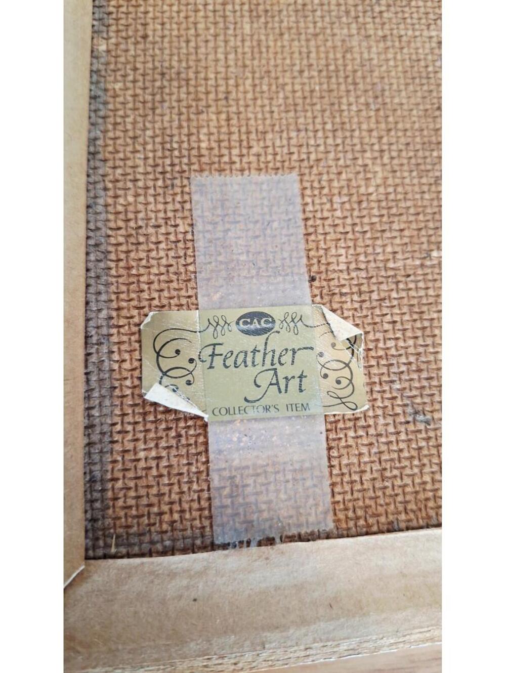 CAC VTG Feather Art Hummingbird Shadow Box 3D Mexican Folk Art Framed 10x10 - Picture 12 of 14